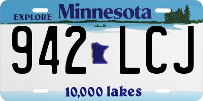 MN license plate 942LCJ