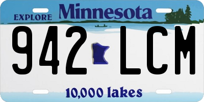 MN license plate 942LCM