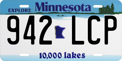 MN license plate 942LCP