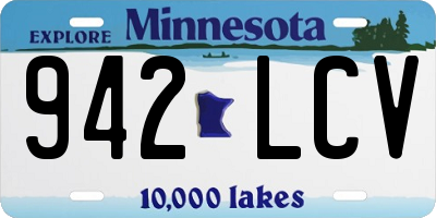 MN license plate 942LCV