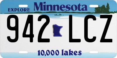 MN license plate 942LCZ