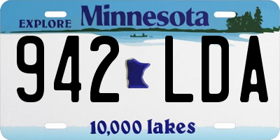 MN license plate 942LDA
