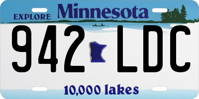 MN license plate 942LDC