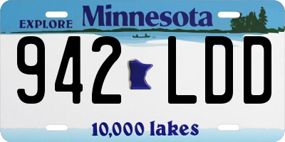 MN license plate 942LDD
