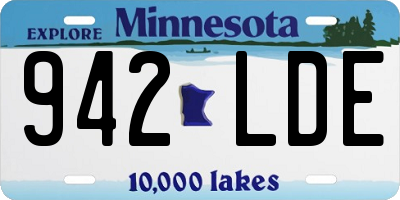 MN license plate 942LDE