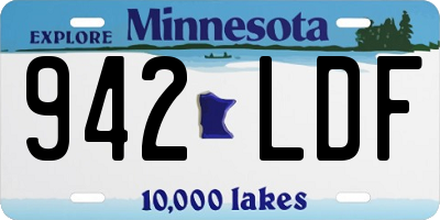 MN license plate 942LDF
