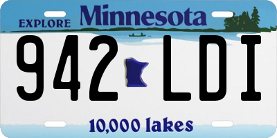 MN license plate 942LDI
