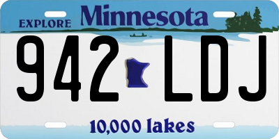 MN license plate 942LDJ