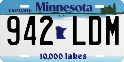 MN license plate 942LDM