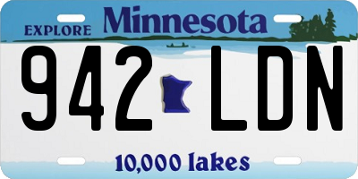 MN license plate 942LDN