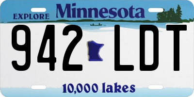 MN license plate 942LDT