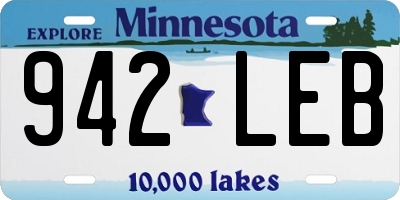 MN license plate 942LEB