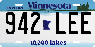 MN license plate 942LEE