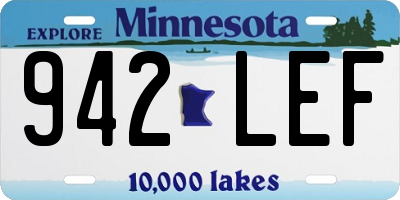 MN license plate 942LEF
