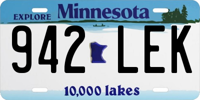 MN license plate 942LEK