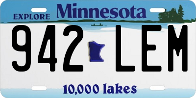 MN license plate 942LEM