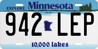 MN license plate 942LEP