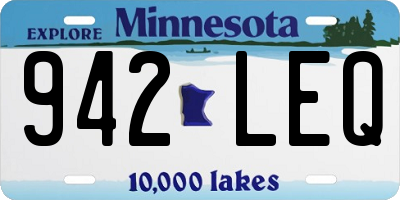 MN license plate 942LEQ