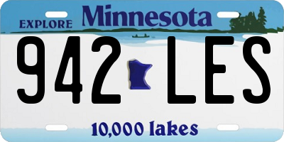 MN license plate 942LES