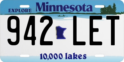 MN license plate 942LET