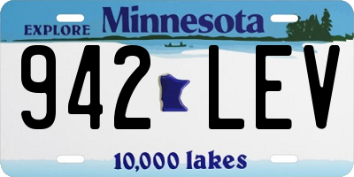 MN license plate 942LEV