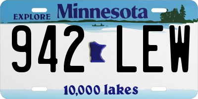 MN license plate 942LEW