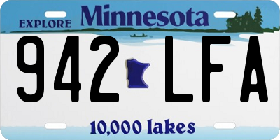 MN license plate 942LFA