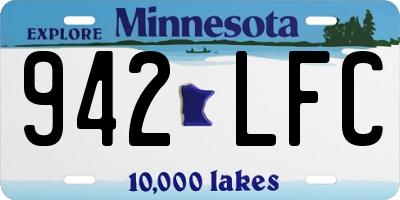 MN license plate 942LFC