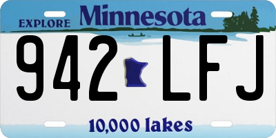 MN license plate 942LFJ
