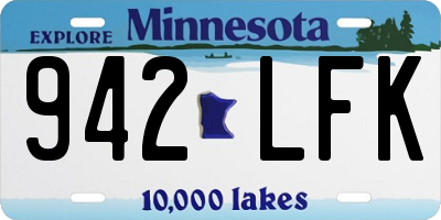 MN license plate 942LFK