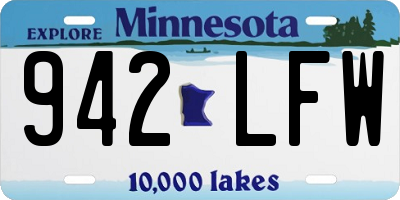 MN license plate 942LFW