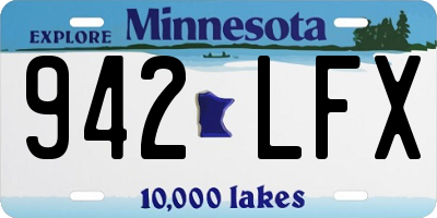 MN license plate 942LFX