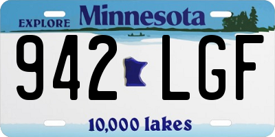 MN license plate 942LGF