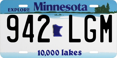 MN license plate 942LGM