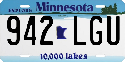 MN license plate 942LGU