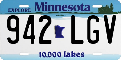 MN license plate 942LGV