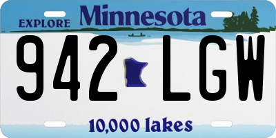 MN license plate 942LGW