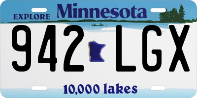 MN license plate 942LGX