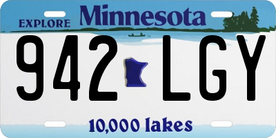 MN license plate 942LGY