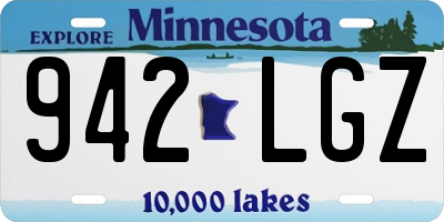 MN license plate 942LGZ