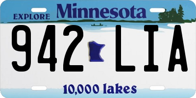 MN license plate 942LIA