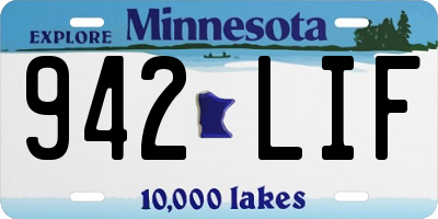 MN license plate 942LIF