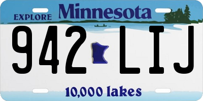 MN license plate 942LIJ