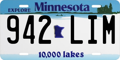MN license plate 942LIM