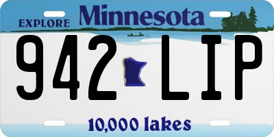 MN license plate 942LIP