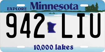 MN license plate 942LIU