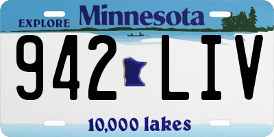 MN license plate 942LIV