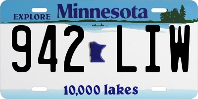 MN license plate 942LIW