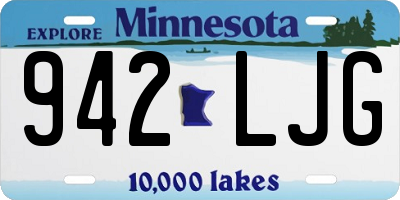 MN license plate 942LJG