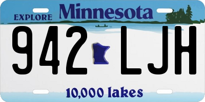 MN license plate 942LJH